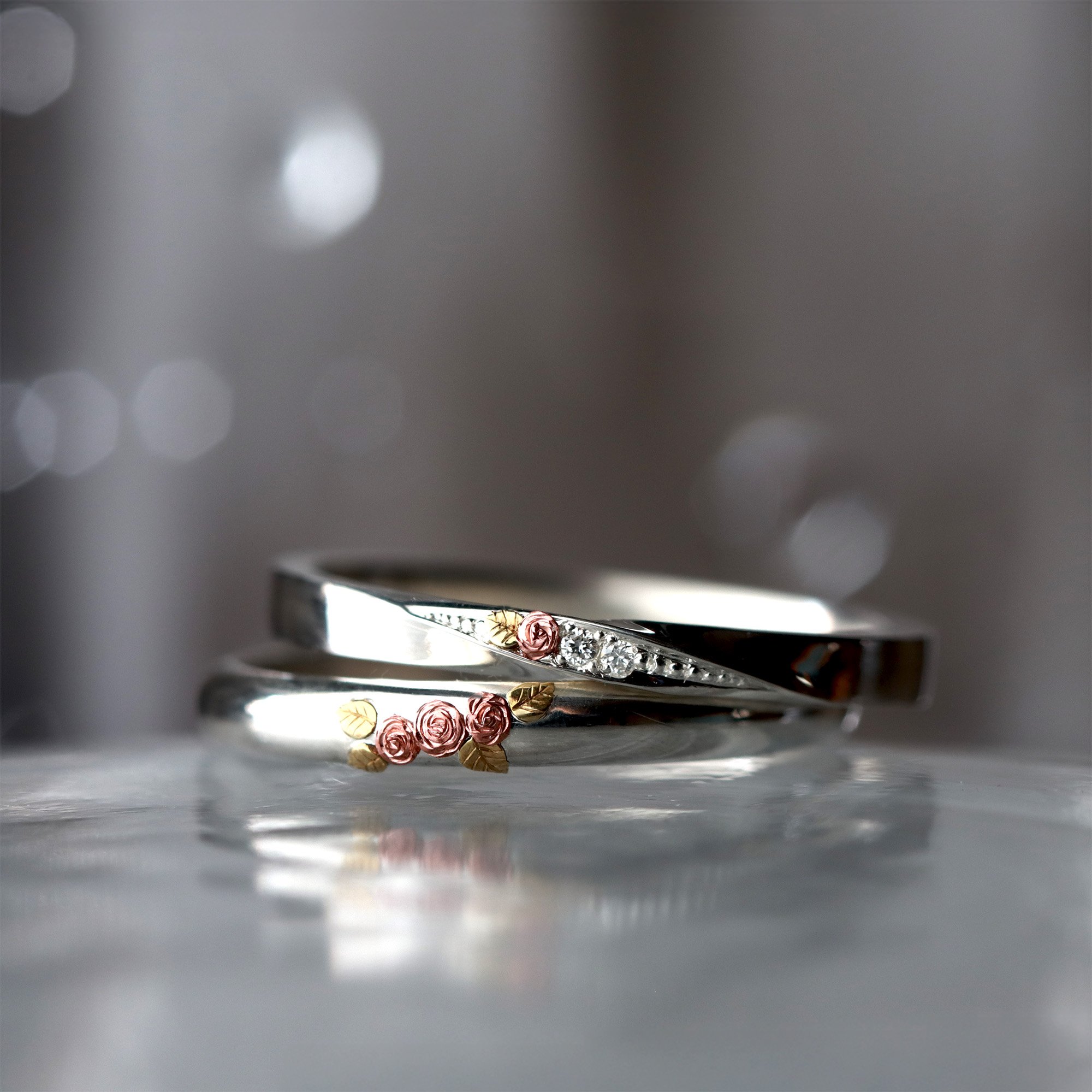鎚舞象嵌_薔薇指輪2